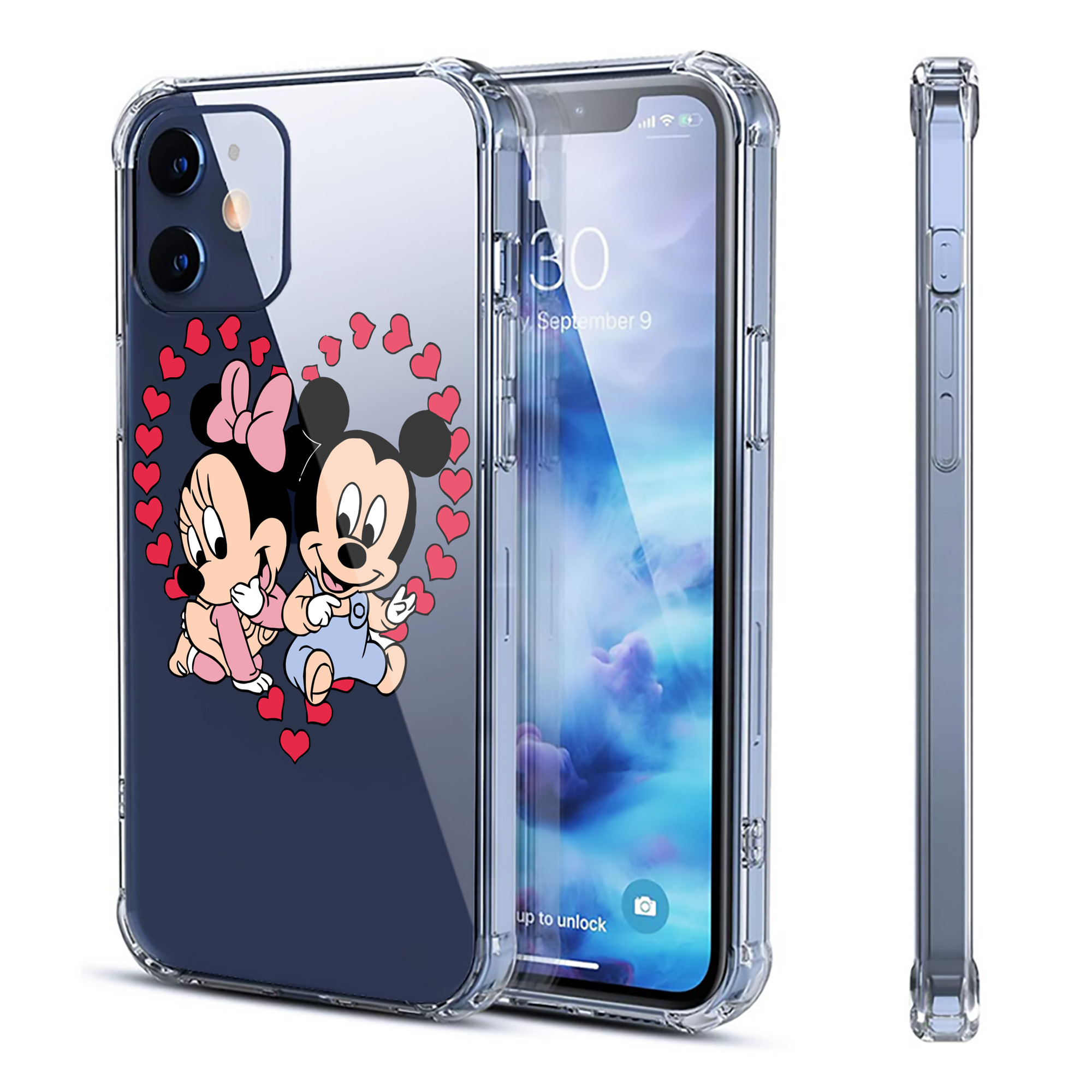 （画像用） ミッキーマウス Mickey Mouse 【iPhone 12シリーズ対応】透明スマホケース（クリアソフトケース）